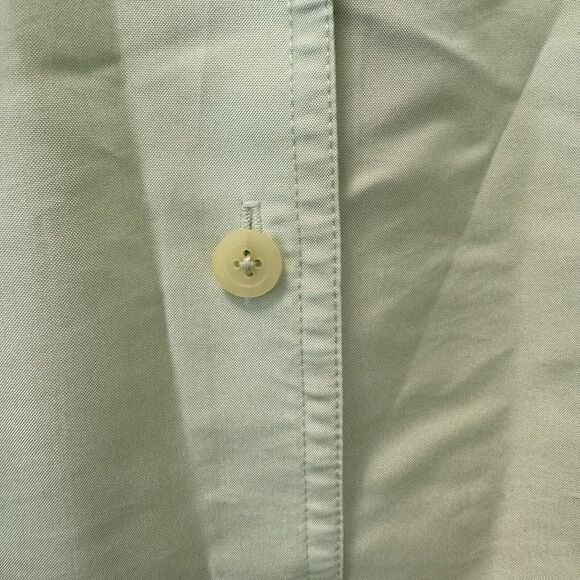 Studio 121 Silk Blend Lime Green Button Down Silk Size Large Minimalist Academia - Picture 2 of 5